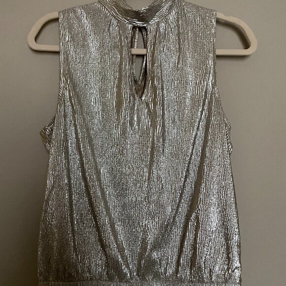 Express, Size M, Sleeveless, Metallic, Blouson Bottom Top - Picture 9 of 9